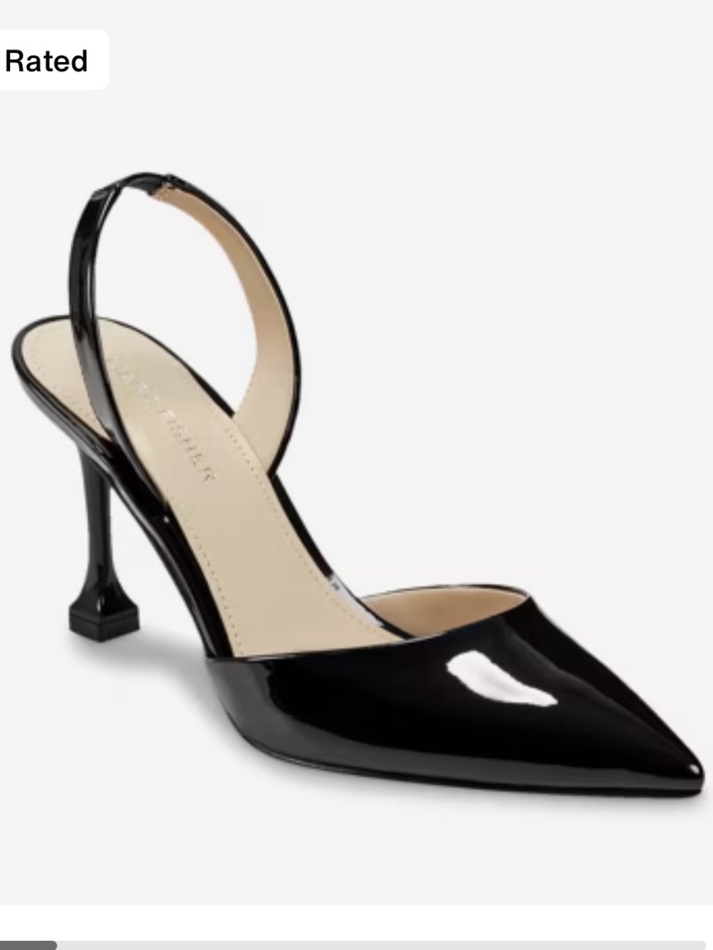 Marc Fisher Black Patent Pointed Slingback Pumps